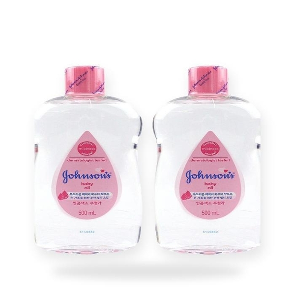 존슨즈 베이비 오일 500ml 2개 베이비파우더향 신생아 바디오일