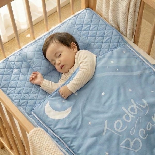 ( )ISE 낮잠이불 테디베어  어린이집 올인원 낮잠이불세트 (블루) (가방포함) (TB BED)