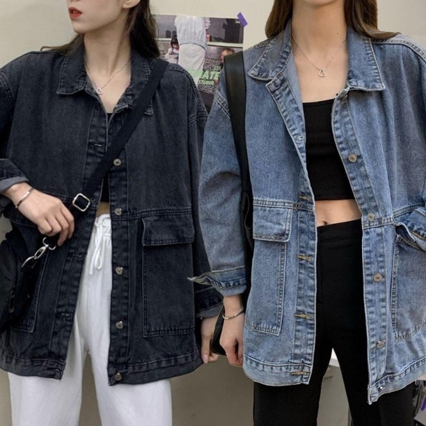 여성 데님 가을 간절기 루즈핏 청 자켓 여자 간절기 봄자켓 아우터 청자켓 쟈켓 여성 루즈핏자켓 데님