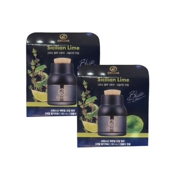 불스원 그라스 디퓨저 블루 차량용 방향제 시칠리안라임 100ml x2개