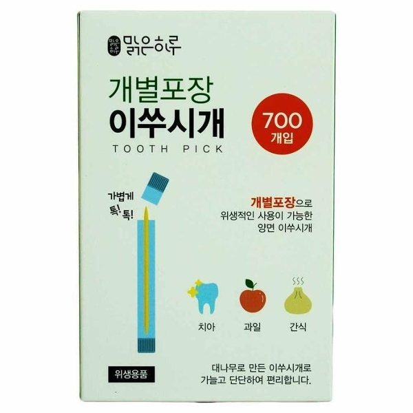 맑은하루 개별포장 대나무 이쑤시게 700개입 1통(682752)
