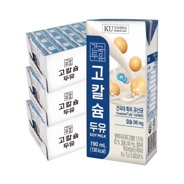 [건국유업]고칼슘두유 190ml 72팩(3박스)