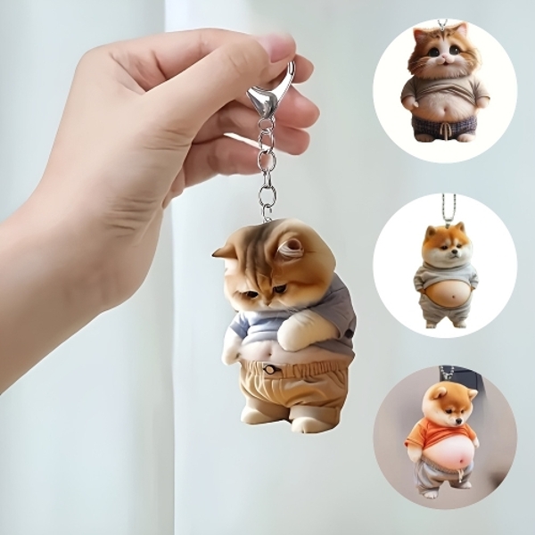뚱냥이 시바견 아크릴 키링 병맛 웃긴 쓸데없는 친구 선물 에어팟키링 강아지 고양이 열쇠고리 키링