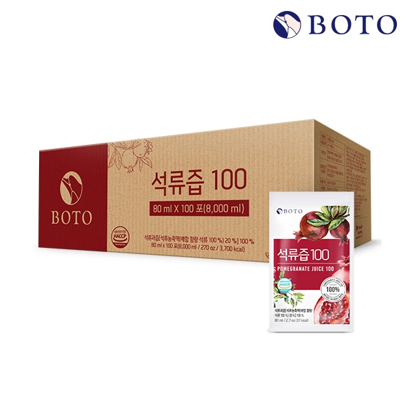 [보뚜] 석류즙 100 80ml 100포 x 1박스 대용량