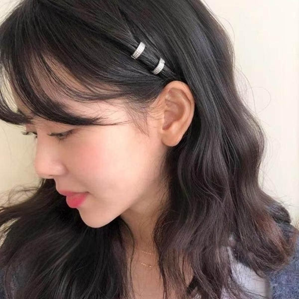큐빅 미니 헤어핀 메탈 헤어커프 디스코 머리장식 포인트 머리핀