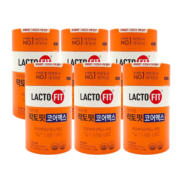 종근당건강 락토핏 생유산균 코어맥스 2g x 60포 x 6통