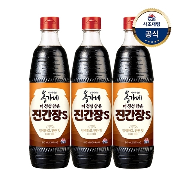 [사조대림] 옹가네 더정성담은 진간장S 840ml x 3개