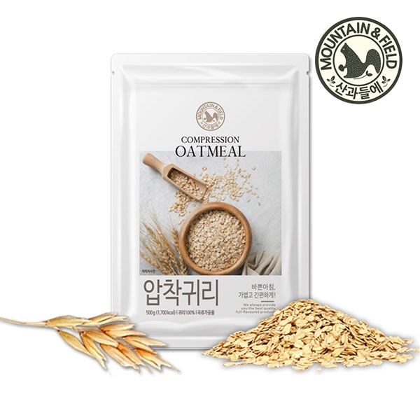 [산과들에] 오트밀(압착귀리) 500g x 5봉 / 부드러운식감 롤드오트밀