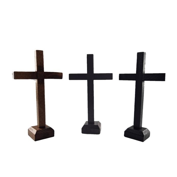 미니 원목 탁상용 십자가 오브제 3종