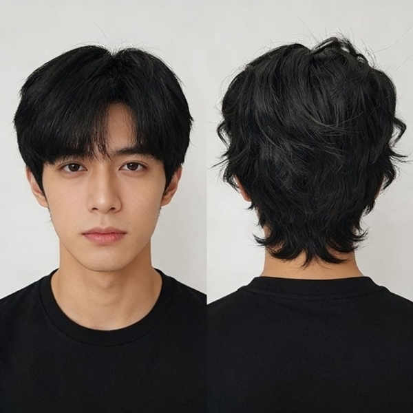 YJR 남성 가르마 통가발 남자 자연스러운 패션 헤어 전체가발
