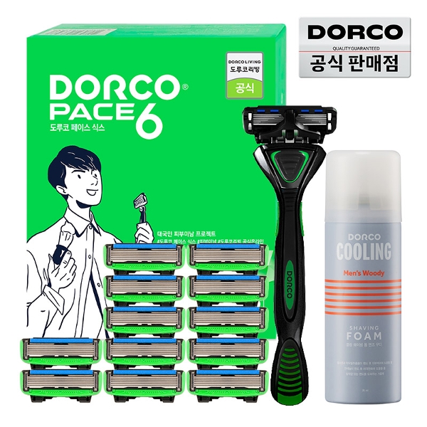 도루코 페이스6 면도기획세트 2호 (면도기+날 총13입+74ml폼)
