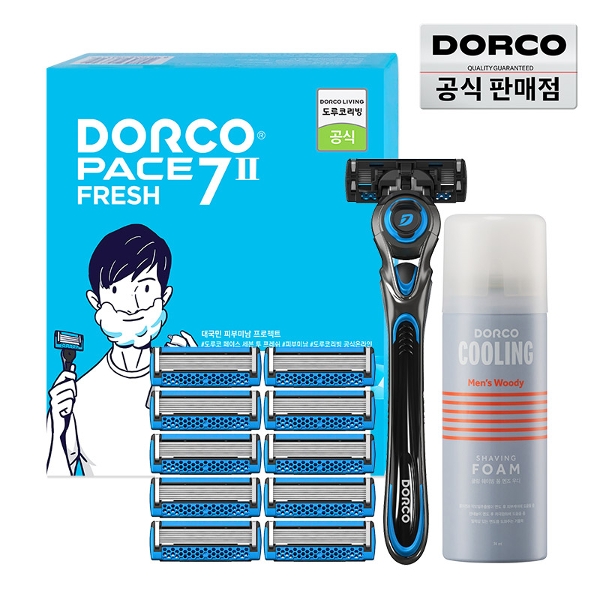 도루코 페이스7Ⅱ 프레시 면도기획세트 3호 (면도기+날 총11입+74ml폼)