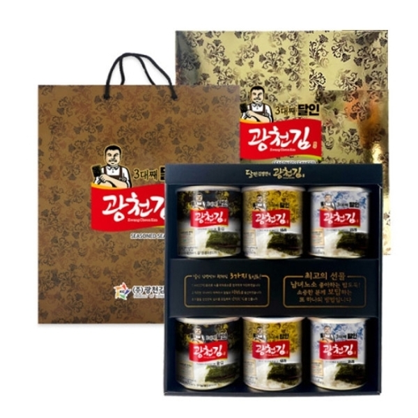 광천김 달인 6호 캔김 선물세트/재래김/파래김/돌김/조미김/구운김