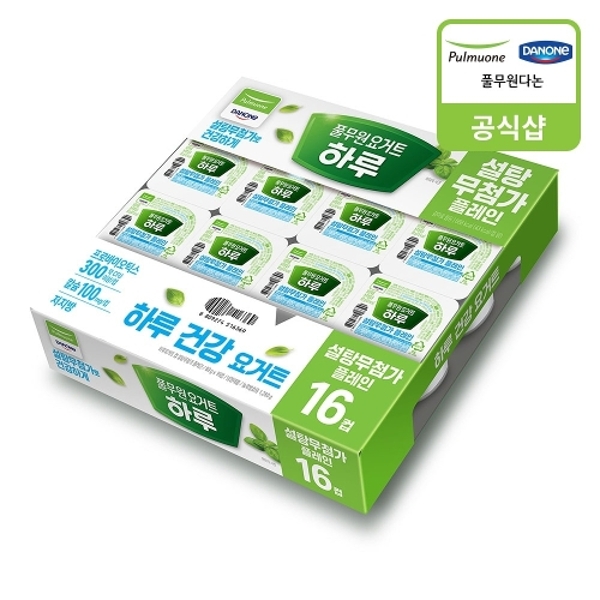 [풀무원다논] 하루요거트 컵 설탕무첨가 플레인 (80gx16컵)